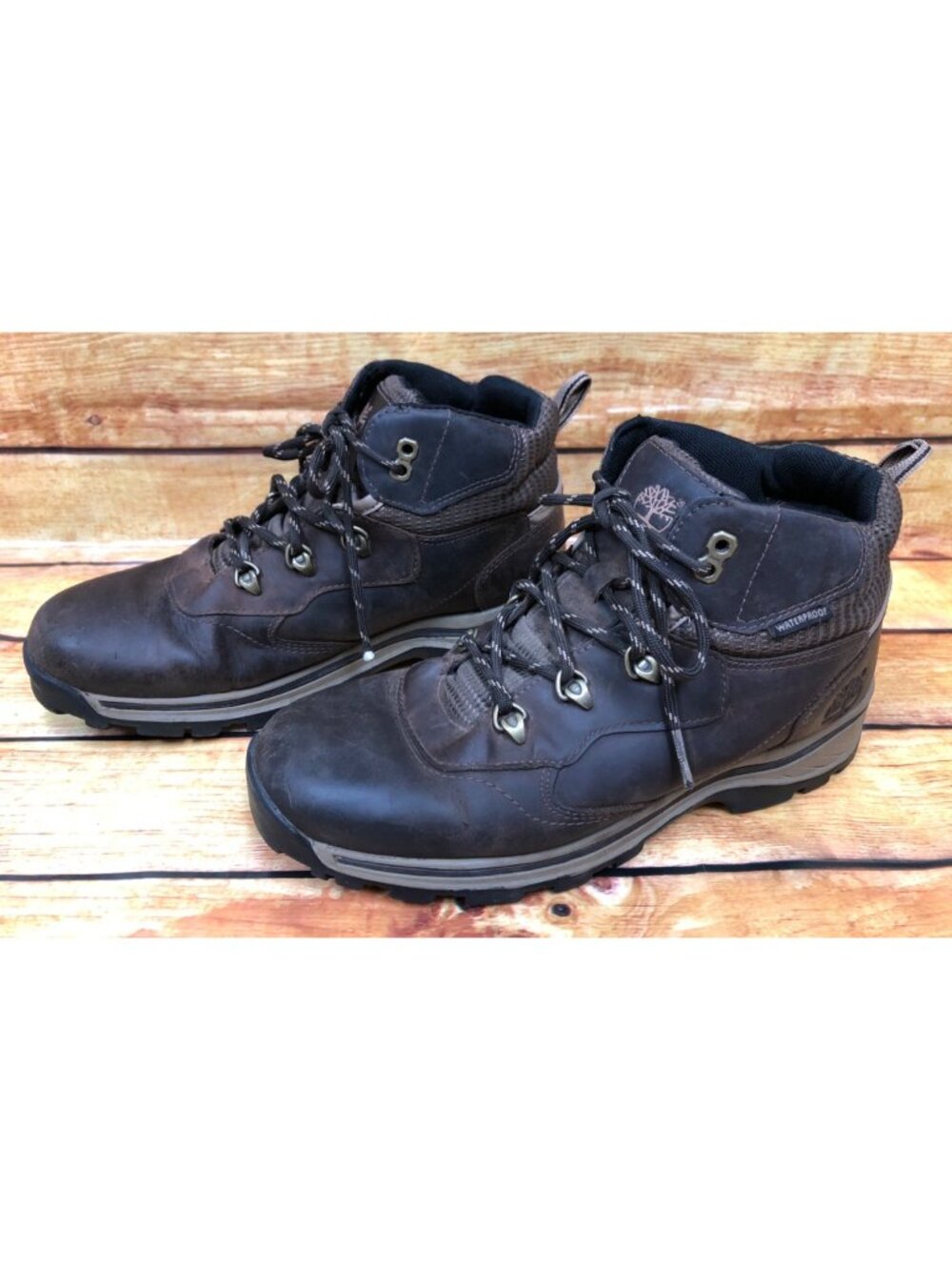 TIMBERLAND Boys 6 / 39 Brown Leather Hiking Boots Waterproof 66961M